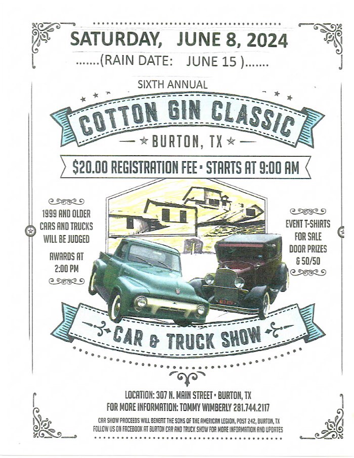Cotton Gin Classic Car Show